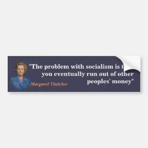 Margaret Thatcher Citat Om Socialism Bildekal