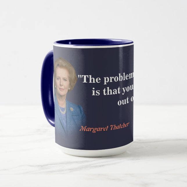 Margaret Thatcher Citat Om Socialism Mugg (Framsida vänster)
