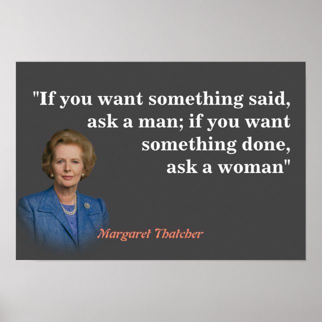 Margaret Thatcher citat om vem som ska fråga Poster (Framsidan)