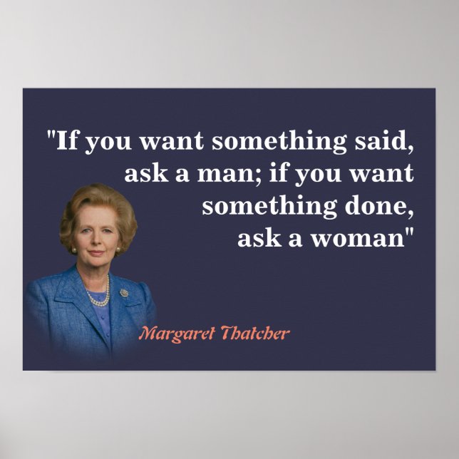Margaret Thatcher citat om vem som ska fråga Poster (Framsidan)