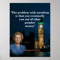 Margaret Thatcher-citatet om socialism Poster