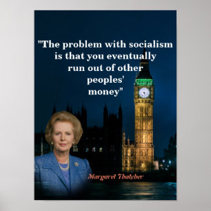 Margaret Thatcher-citatet om socialism Poster