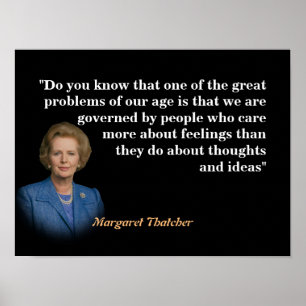 Margaret Thatcher citerar om tankar och idéer Poster