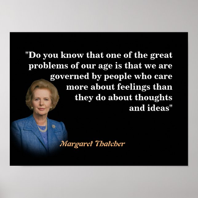 Margaret Thatcher citerar om tankar och idéer Poster (Framsidan)