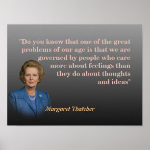 Margaret Thatcher citerar om tankar och idéer Poster