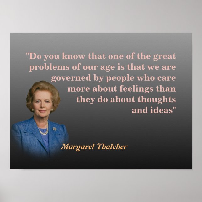 Margaret Thatcher citerar om tankar och idéer Poster (Framsidan)