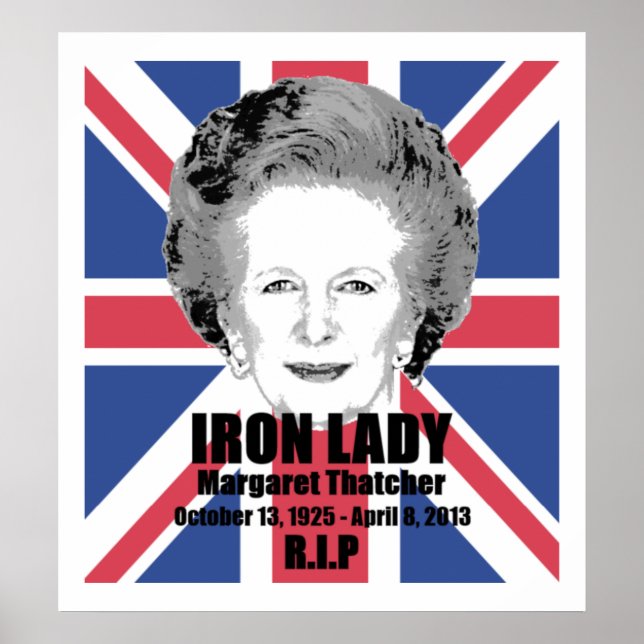 Margaret Thatcher Järn Dam R.I.P poster (Framsidan)