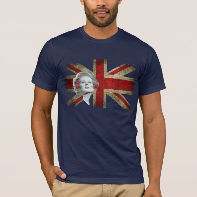 Margaret Thatcher och Förenade kungariket flagga T-shirt (Framsida)