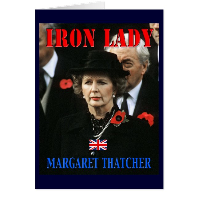 Margaret Thatcher-premiärministern Hälsningskort (Framsidan)