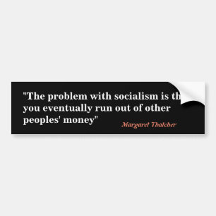 Margaret Thatcher Quote om socialism Bildekal