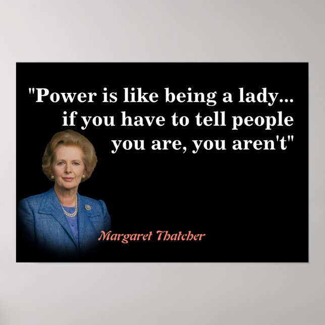 Margaret Thatcher Quote on Power Poster (Framsidan)