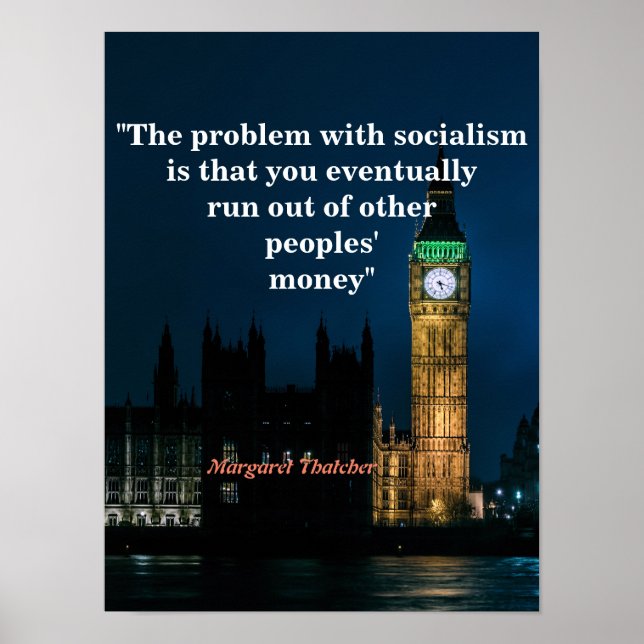 Margaret Thatcher Quote on Socialism Poster (Framsidan)