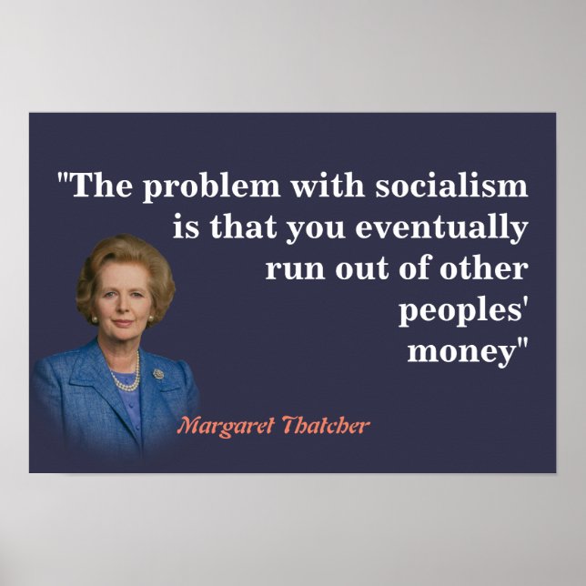 Margaret Thatcher Quote on Socialism Poster (Framsidan)