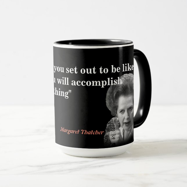 Margaret Thatcher Quote på att bli upplyst Mugg (Framsida höger)