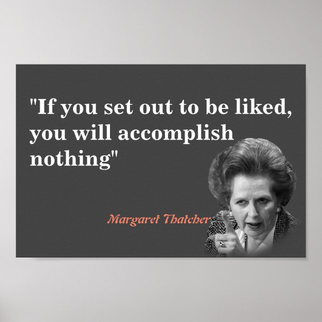 Margaret Thatcher Quote på att bli upplyst Poster (Framsidan)
