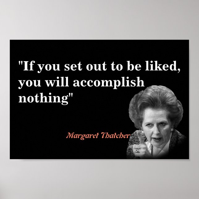 Margaret Thatcher Quote på att bli upplyst Poster (Framsidan)