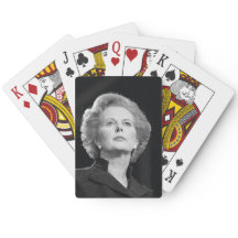 Margaret Thatcher-spelkort (svartvitt)