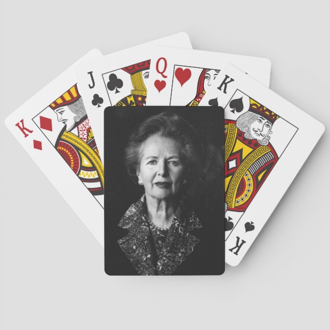 Margaret Thatcher-spelkort (svartvitt) Spel Kort (Baksidan)