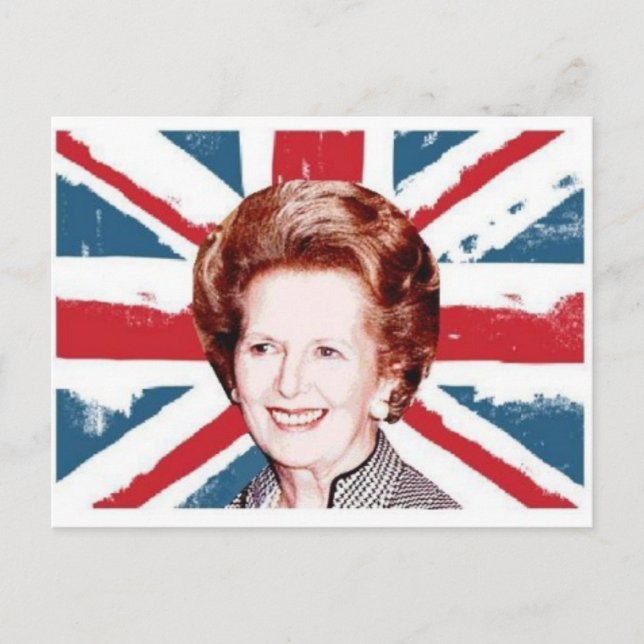 MARGARET THATCHER UNION FLAGGA VYKORT (Framsida)