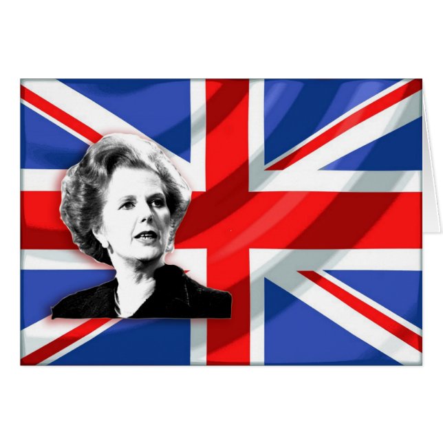 Margaret Thatcher Union Jack Hälsningskort (Framsidan Horizontal)