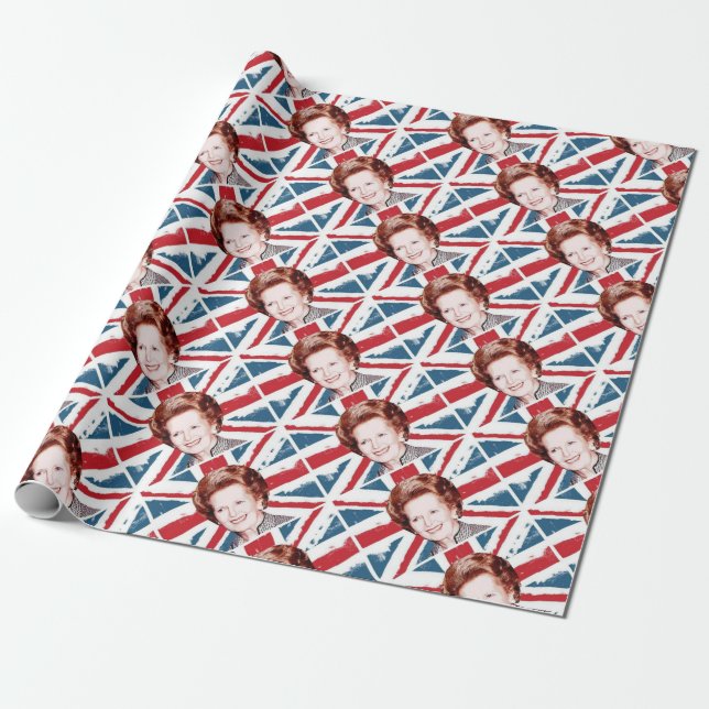 MARGARET THATCHER UNION JACK PRESENTPAPPER (Utrullad)