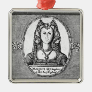 Margaret Tudor med två av henne makear Julgransprydnad Metall