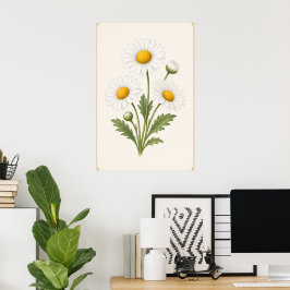 Margaretdrottning Botanisk, Födelsemånadsvy April Poster