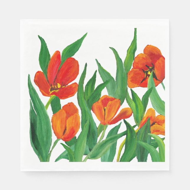 Margaret's Red Tulips Pappersservett (Framsidan)