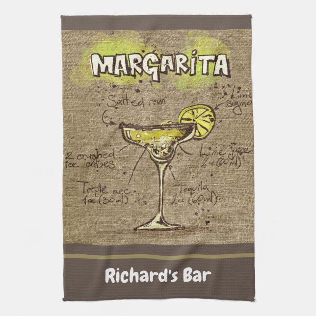 Margarita Anpassningsbar Pub Burlap Personlig Kökshandduk (Vertikal)
