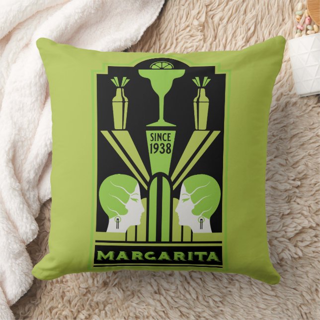 Margarita Art Deco Cocktail Kudde (Filt)