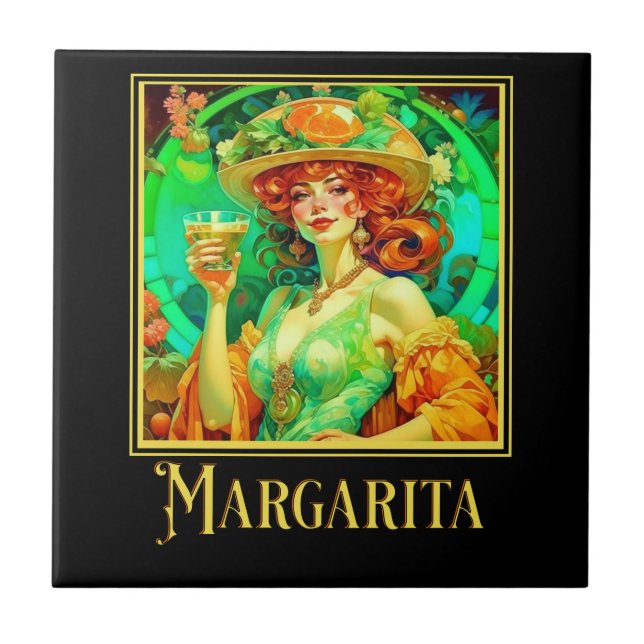 Margarita Art nouveau Kakelplatta (Framsidan)