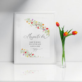 Margarita bar blommig bröllopsfest-poster poster