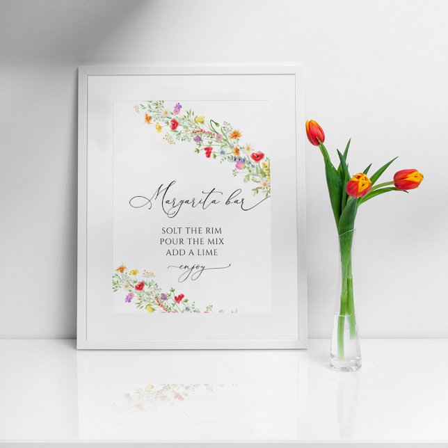 Margarita bar blommig bröllopsfest-poster poster (Skapare uppladdad)