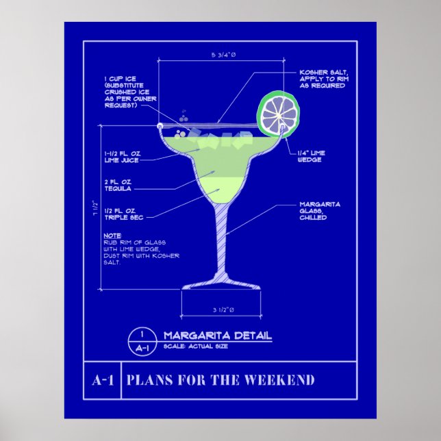 Margarita Blue Print Poster (Framsidan)