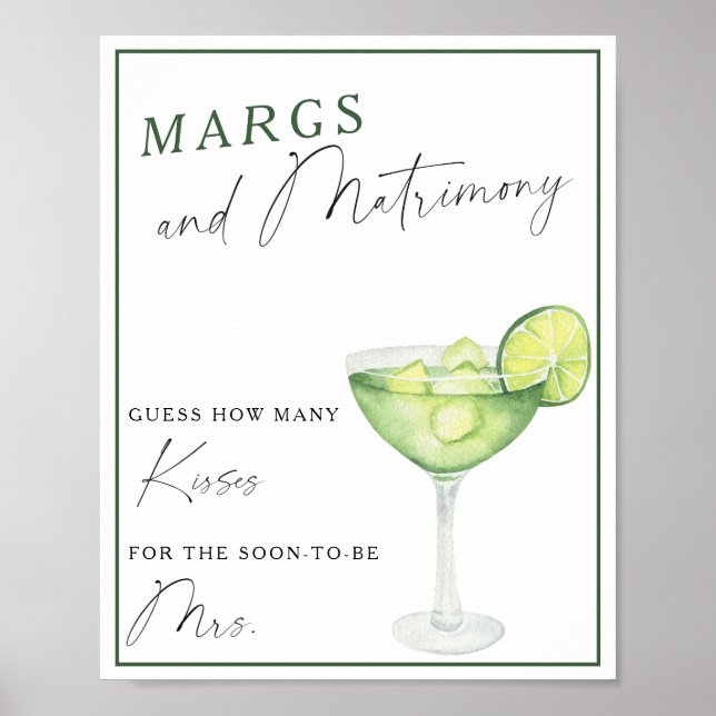Margarita Bröllopsdusch Hur många kyssar Poster (Framsidan)