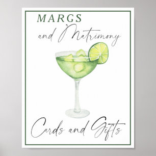 Margarita Bröllopsdusch Kort och Gåvor Poster