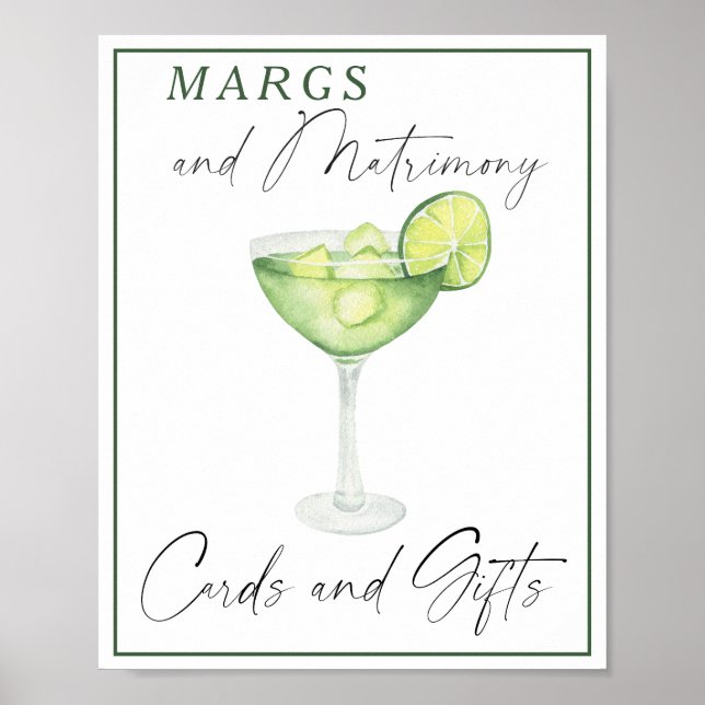 Margarita Bröllopsdusch Kort och Gåvor Poster (Framsidan)