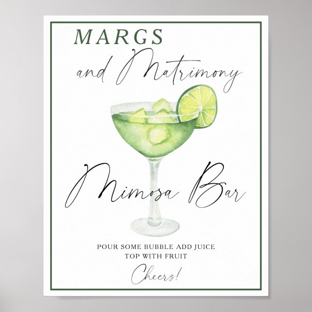 Margarita Bröllopsdusch Mimioza bar Poster (Framsidan)