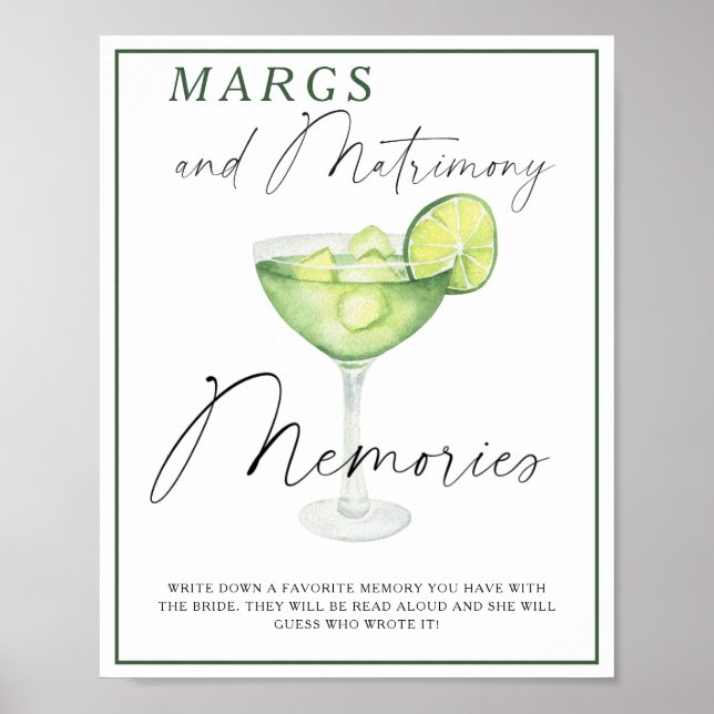 Margarita Bröllopsdusch Minnen med bruden Poster (Framsidan)