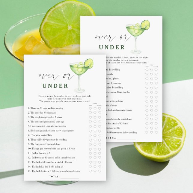 Margarita bröllopsdusch Över eller under spel (Skapare uppladdad)