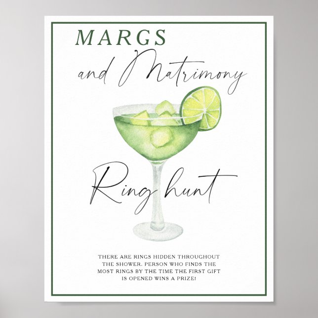 Margarita bröllopsdusch Ringjakt spel Poster (Framsidan)