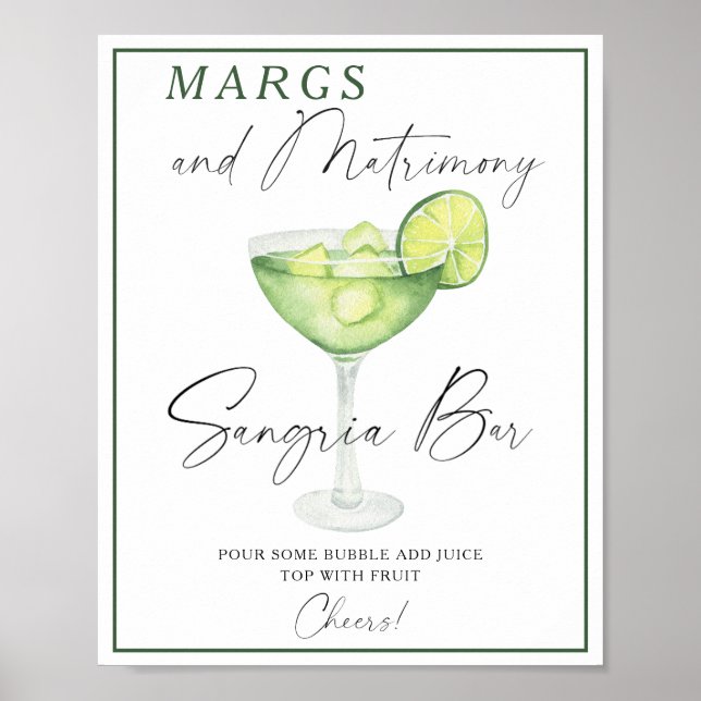Margarita Bröllopsdusch sangriabar Poster (Framsidan)