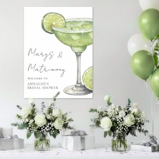 Margarita Bröllopsdusch Välkomstskylt Poster (Margarita Bridal Shower Welcome Sign )