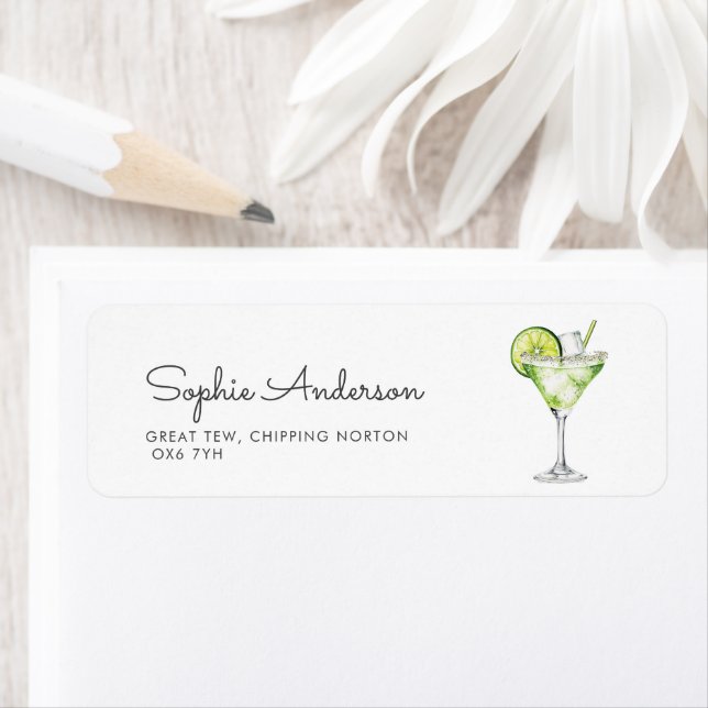Margarita Bröllopsfest adress Returadress Etikett (Insitu)