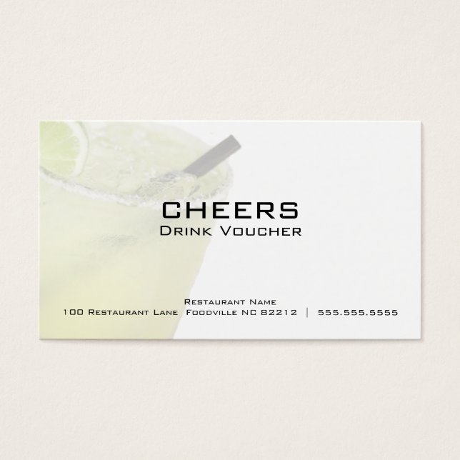 Margarita Business Drink Voucher-kort Visitkort (Framsidan)