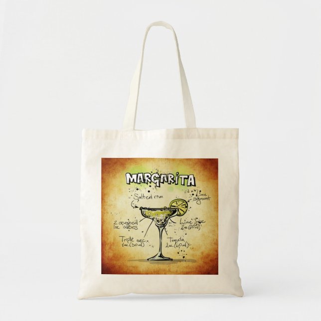 Margarita cocktail abstrakt design Tote Bag Tygkasse (Framsidan)