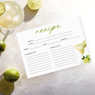 Margarita Cocktail Bröllopsfest Receptkort Inbjudningar