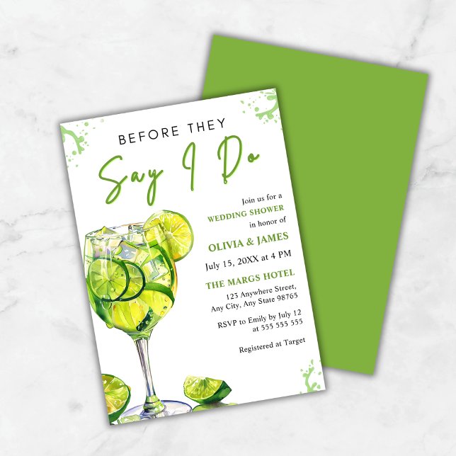 Margarita Cocktail Party Bröllop Couppel Shower Inbjudningar (Margarita Cocktail Party Wedding Couple's Shower Invitation  )