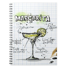 Margarita Cocktail Recipe Anteckningsbok Med Spiral