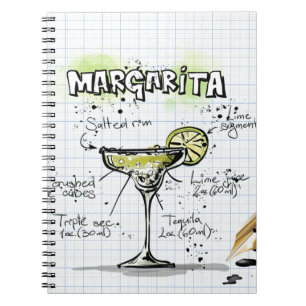 Margarita Cocktail Recipe Anteckningsbok Med Spiral